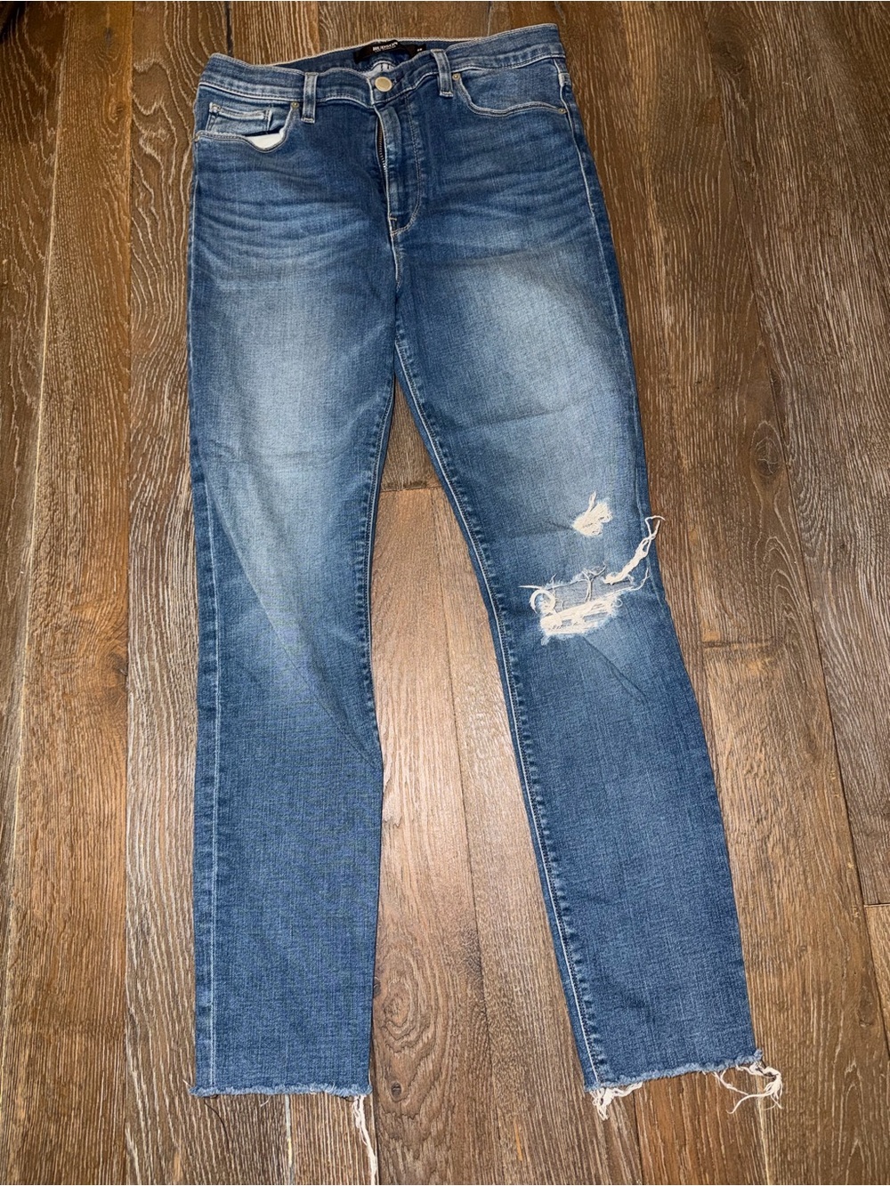 Women’s/juniors size 28 Hudson Jeans Distressed Blue Straight Leg raw hem jeans